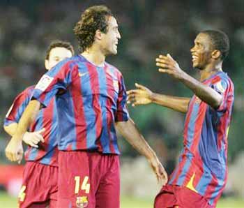 eto'o is very happy